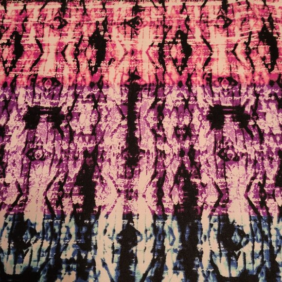 cato Watercolor Maxi Dress M Slinky Knit Stretch Waist Colorful Boho - Picture 6 of 12